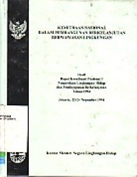 Prosiding Hasil Rapat Koordinasi Nasional I Pengelolaan Lingkungan Hidup dan Pembangunan berkelanjutan Tahun 1994