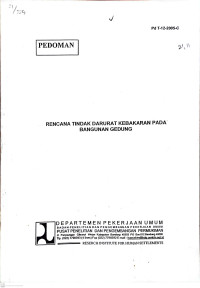 Pedoman Pd T-12-2005-C: Rencana Tindak Darurat Kebakaran Pada Bangunan Gedung