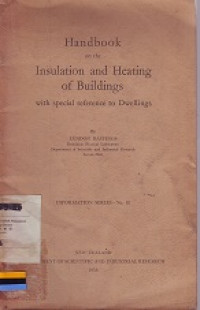 Handbook on the Insulation and Heating of Buildings with Special Reference to Dwellings