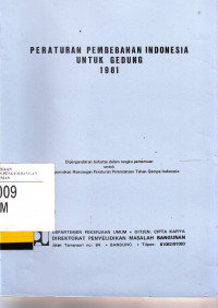 Peraturan Pembebanan Indonesia Untuk Gedung 1981