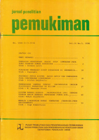 Jurnal Penelitian Permukiman Volume 14 Nomor 3 1998