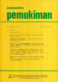 Jurnal Penelitian Permukiman Volume 15 MNomor 5 1999