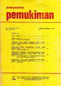 Jurnal Penelitian Permukiman Volume 10 Nomor 1-2 Januari-Pebruari 1994