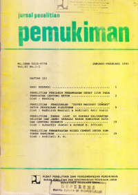 Jurnal Penelitian Permukiman volume 8 Nomor 1-2 Januari-Pebruari 1995