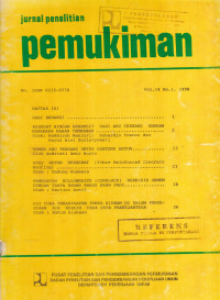 Jurnal Penelitian Permukiman Volume 14 Nomor 1 1998