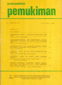 Jurnal Penelitian Permukiman Volume 14 Nomor 2 1998