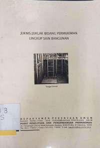 Juknis/Juklak Bidang Permukiman Lingkup Sain Bangunan