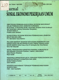 Jurnal Sosial Ekonomi Pekerjaan Umum Volume 1 Nomor 1 April 2009