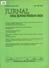 Jurnal Sosial Ekonomi Pekerjaan Umum Volume 3 Nomor 3 November 2011