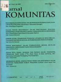 Jurnal KOMUNITAS Volume 3 Nomor 2 Juli 2007