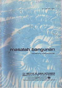 Masalah Bangunan Volume 30 Nomor 1-2 March-June 1989