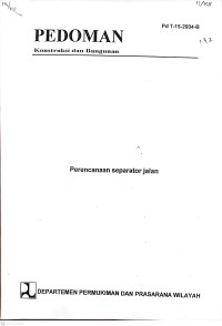 Pedoman Konstruksi dan Bangunan Pd T-15-2004-B: Perencanaan Separator Jalan