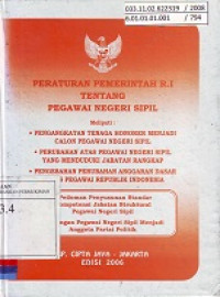 Peraturan Pemerintah RI tentang Pegawai Negeri Sipil