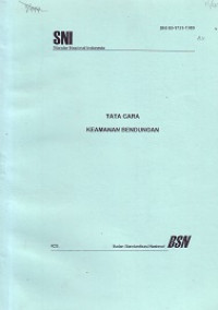 SNI 03-1731-1989: Tata Cara Keamanan Bendungan