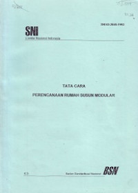 SNI 03-2845-1992: Tata Cara Perencanaan Rumah Susun Modular