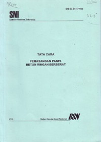 SNI 03-3445-1994: Tata Cara Pemasangan Panel Beton Ringan Berserat