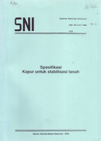 SNI 03-4147-1996: Spesifikasi Kapur untuk Stabilisasi Tanah