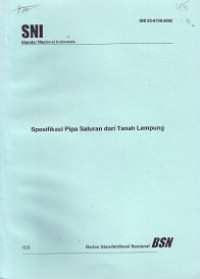 SNI 03-6799-2002: Spesifikasi Pipa Saluran dari Tanah Lempung