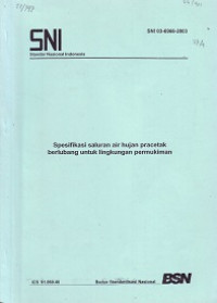 SNI 03-6966-2003: Spesifikasi Saluran Air Hujan Pracetak Berlubang untuk Lingkungan Permukiman