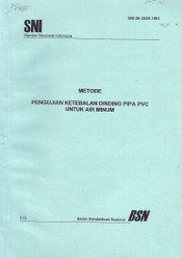 SNI 06-2550-1991: Metode Pengujian Ketebalan Dinding PVC untuk Air Minum