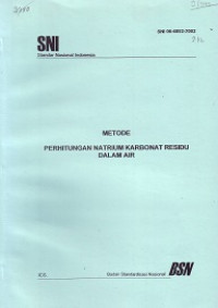 SNI 06-6852-2002: Metode Perhitungan Natrium Karbonat Residu dalam Air