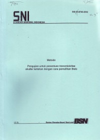 SNI 19-6740-2002: Metode Pengujian untuk Penentuan Transmisivitas Akuifer Tertekan dengan Cara Pemulihan Theis
