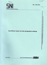 SNI 4799:2008: Spesifikasi Aspal Cair Tipe Penguapan Sedang