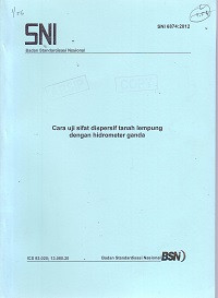 SNI 6874:2012: Cara Uji Sifat Dispersif Tanah Lempung dengan Hidrometer Ganda