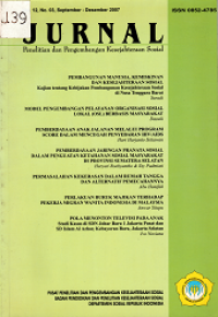 Jurnal Penelitian dan Pengembangan Kesejahteraan Sosial Volume 12 Nomor 03, September-Desember 2007