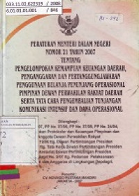 Peraturan Menteri Dalam Negeri Nomor 21 Tahun 2007 Tentang Pengelompokan Kemampuan Keuangan Daerah, Penganggaran dan Pertanggungjawaban Penggunaan Belanja Penunjang Operasional Pimpinan Dewan Perwakilan Rakyat Daerah Serta Tata Cara Pengembalian Tunjangan Komunikasi Intensif dan Dana Operasional