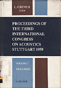 Proceedings of the third international congress on acoustics Stuttgart 1959