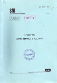 SNI 03-2914-1992: Spesifikasi Beton Bertulang Kedap Air