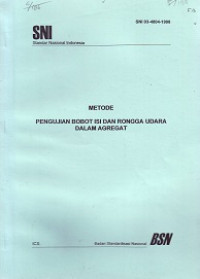 SNI 03-4804-1998: Metode Pengujian Bobot Isi dan Rongga Udara dalam Agregat