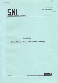 SNI 04-7018-2004: Spesifikasi Sistem Pasokan Daya Listrik Darurat dan Siaga